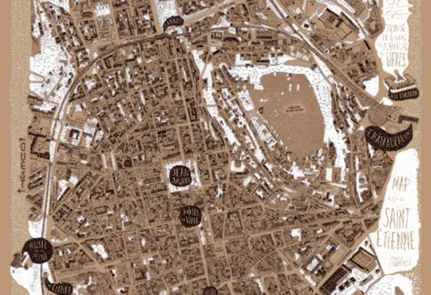 Plan sérigraphie de Saint Etienne