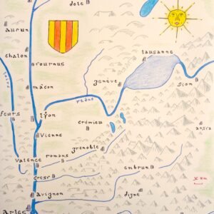 Carte du royaume d'Arles (ou le royaume des Deux-Bourgognes)